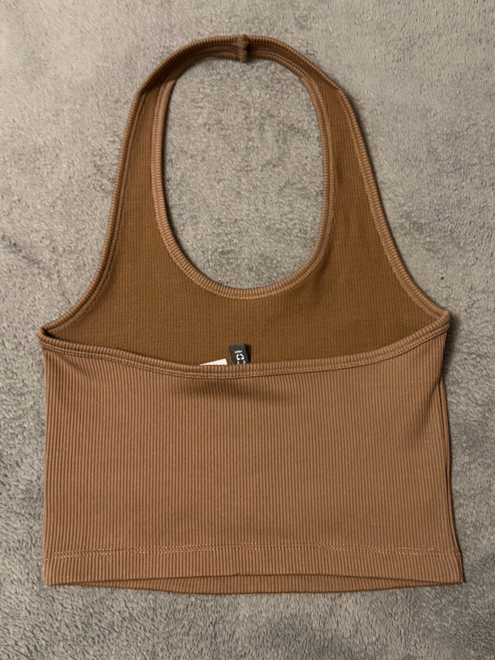 Brown Ribbed Halter Top - Picture 2 of 3